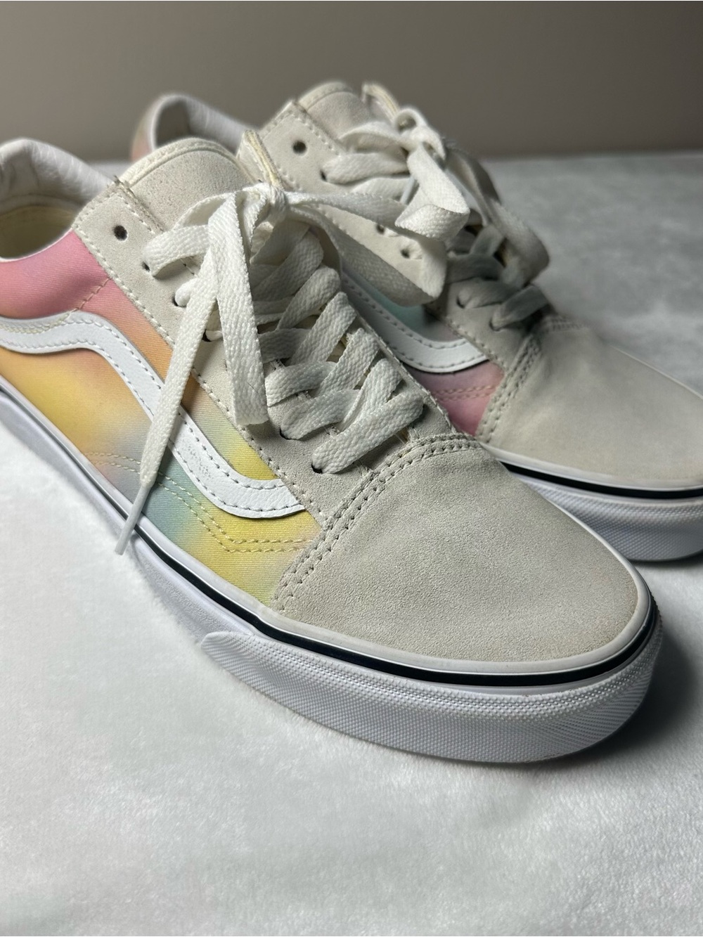 Vans Pastel Gradient Old Skool Sneakers - White, Pink, Yellow, Mint